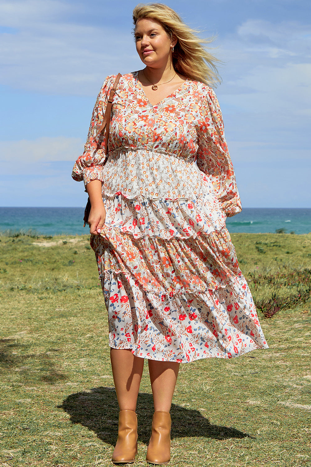 Plus Size Floral Tiered Ruffle Maxi Dress Plus Size Floral Tiered Ruffle Maxi Dress