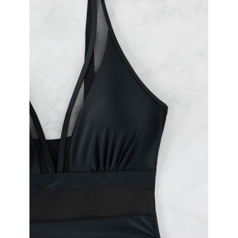 Plus Size Black One-Piece Swimsuit Mesh Plus Size Black One-Piece Swimsuit Mesh