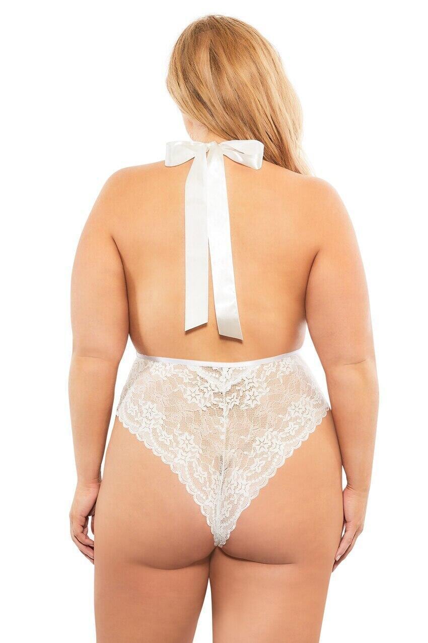 Plus Size Sexy Ice Silk Lace Nightdress - Plus Size XL-4XL - View 5