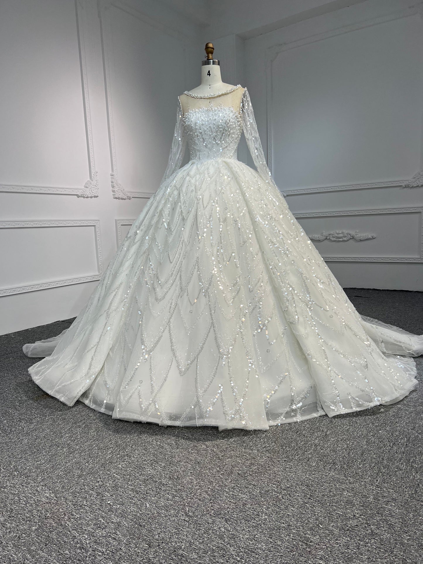 Plus Size Long Sleeve Beaded Wedding Dress Plus Size Long Sleeve Beaded Wedding Dress