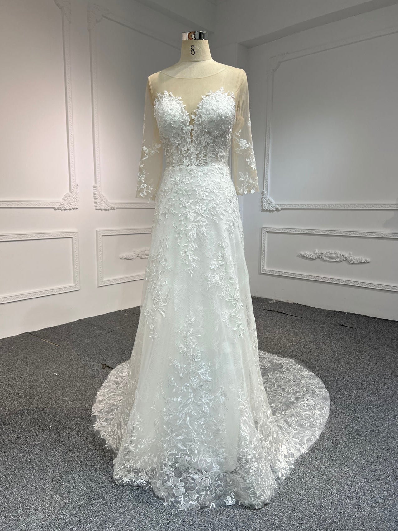 Plus Size Lace A-Line Wedding Dress Off-Shoulder Plus Size Lace A-Line Wedding Dress Off-Shoulder