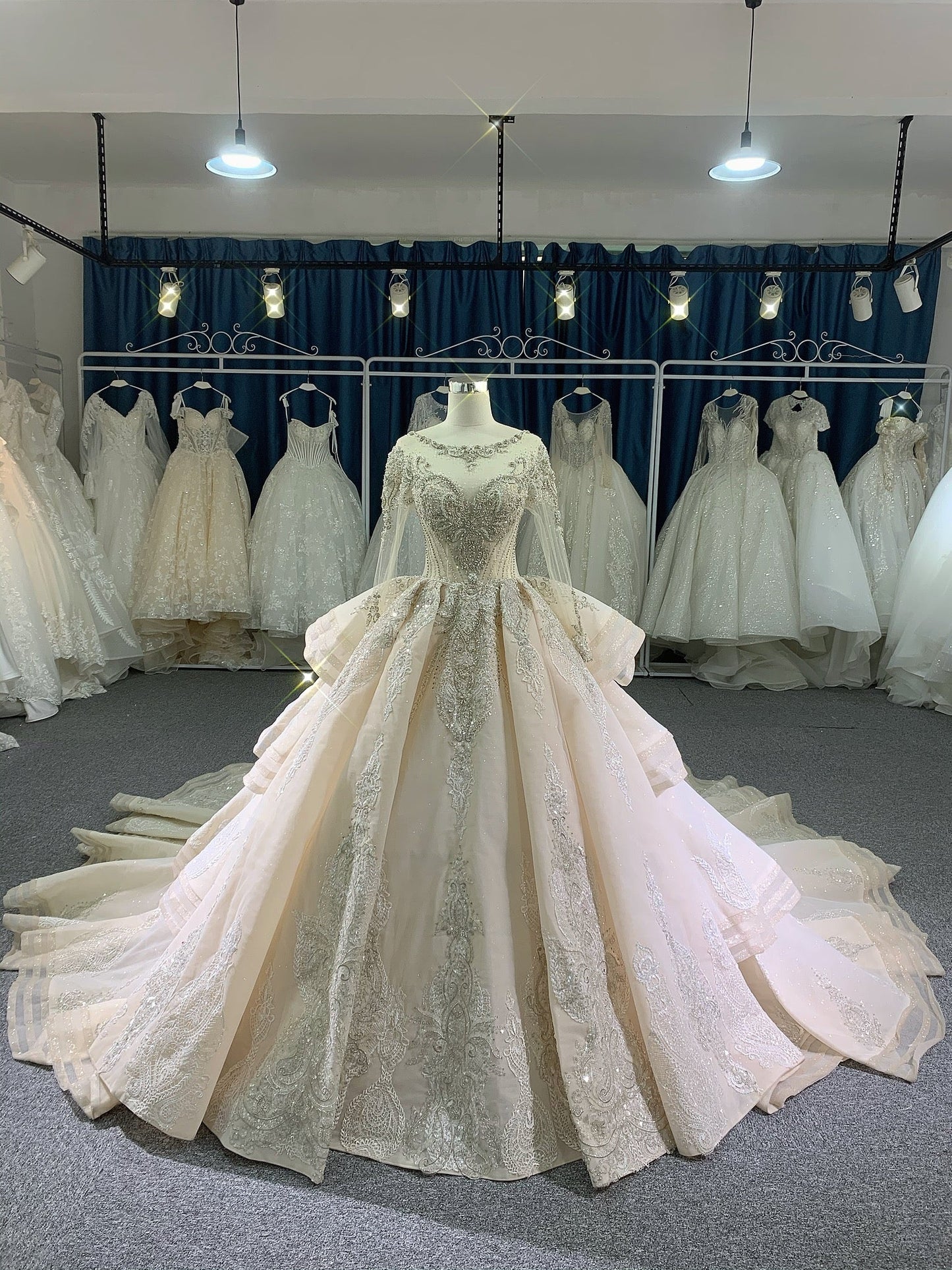 Beadings wedding dress with cathedral train - Plus Size Clothing Beadings wedding dress with cathedral train - Plus Size Clothing