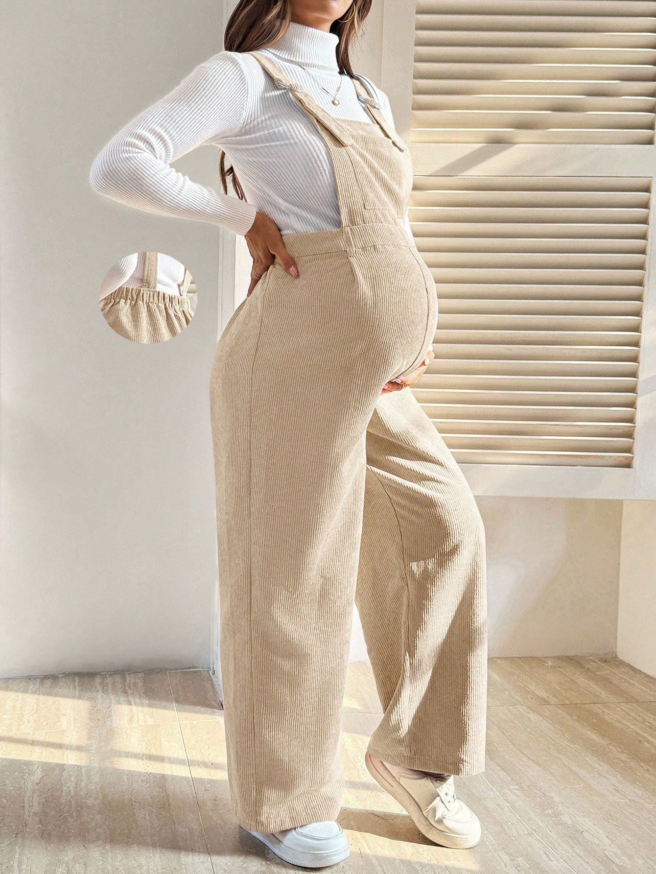 Plus Size Pregnant Elastic Waist Loose Corduroy Overalls Plus Size Pregnant Elastic Waist Loose Corduroy Overalls