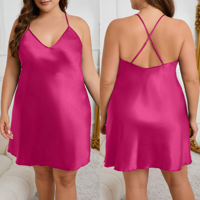 Plus Size Sleeveless Nightgown V-Neck Short Plus Size Sleeveless Nightgown V-Neck Short