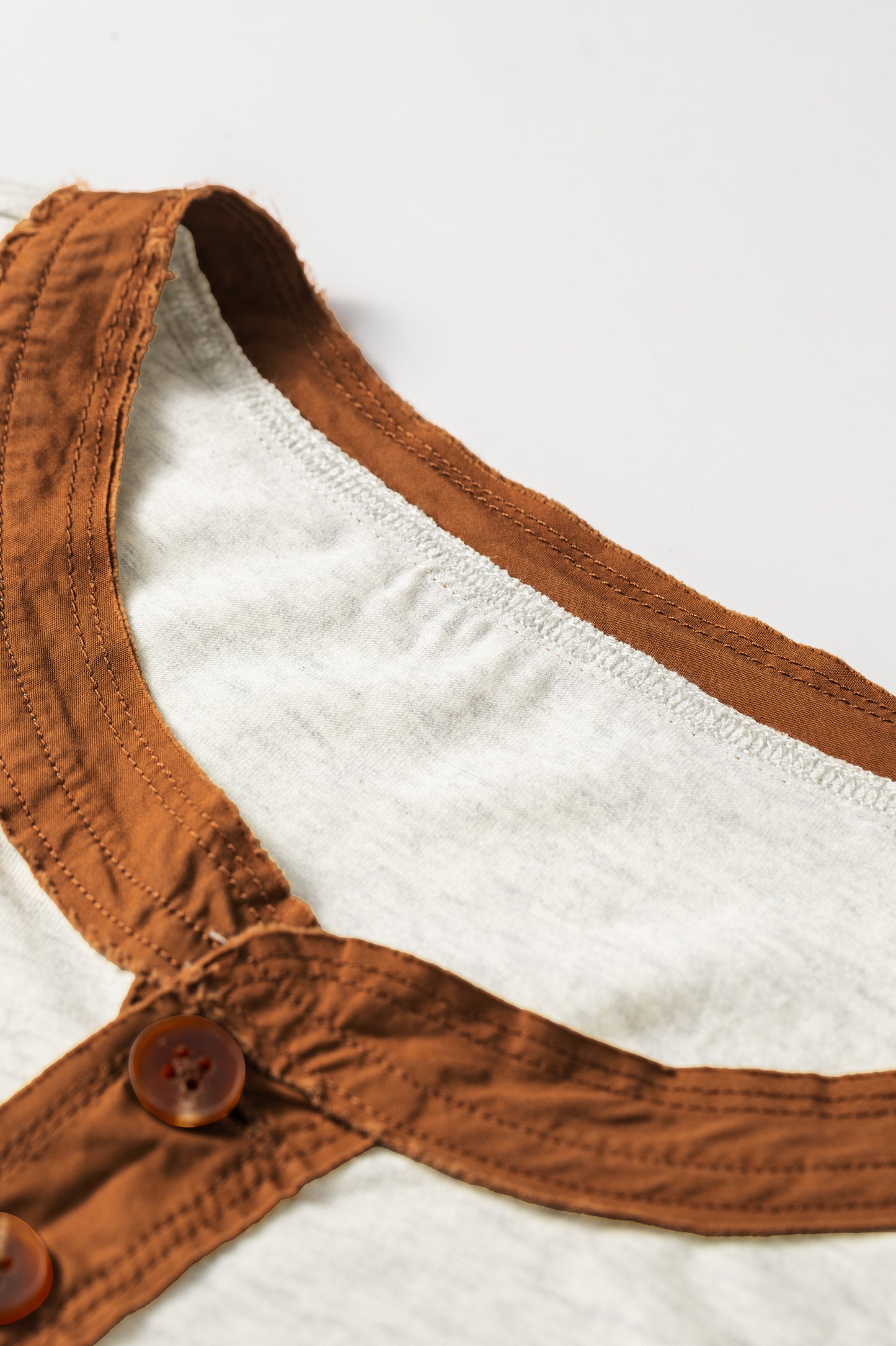 Plus Size Distressed Color Block Trim Cotton Henley Tee - Plus Size XL-4XL - View 8 Plus Size Distressed Color Block Trim Cotton Henley Tee - Plus Size XL-4XL - View 8