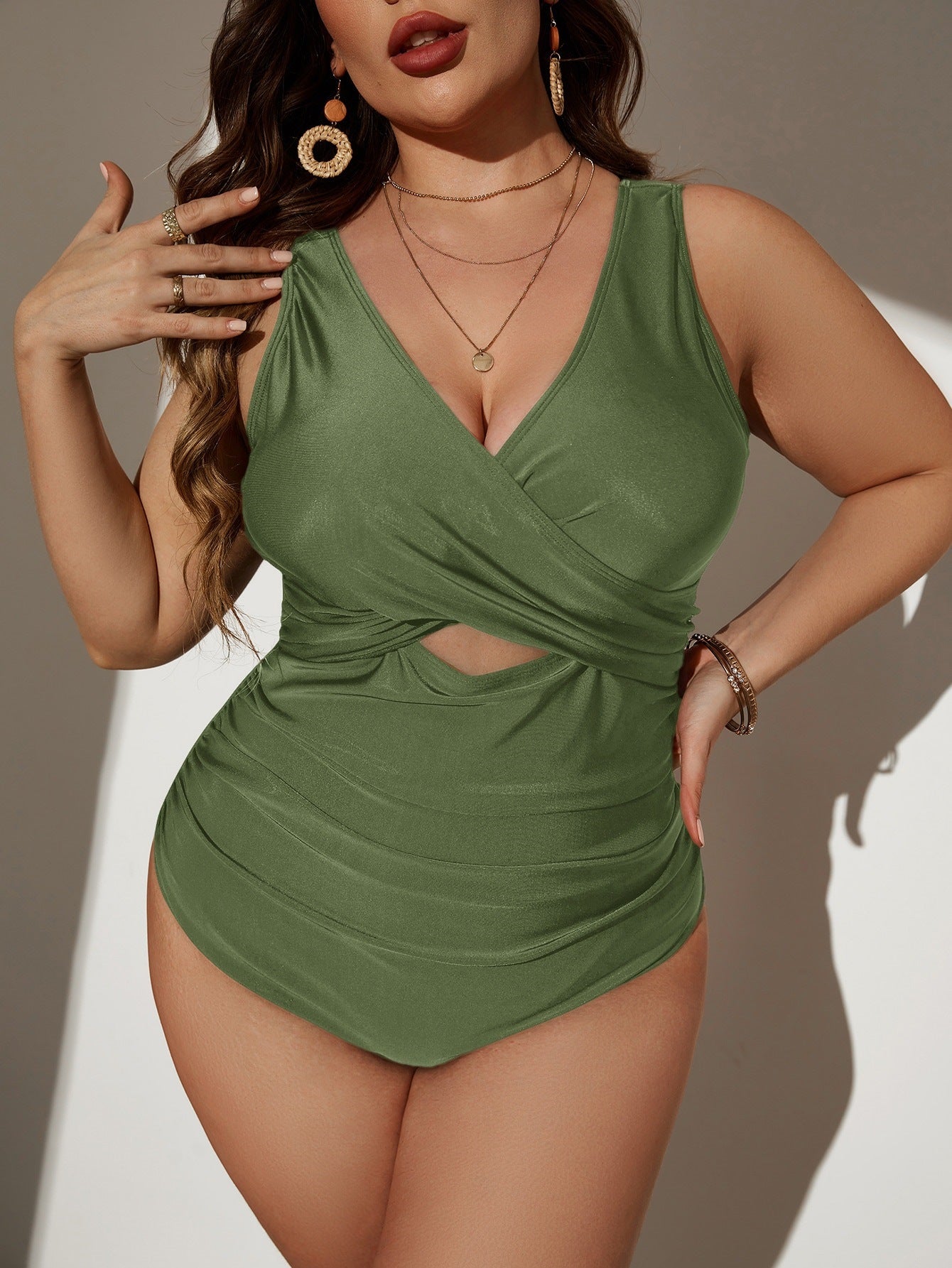 Plus Size One-Piece Swimsuit Elegant Princess Style Plus Size One-Piece Swimsuit Elegant Princess Style