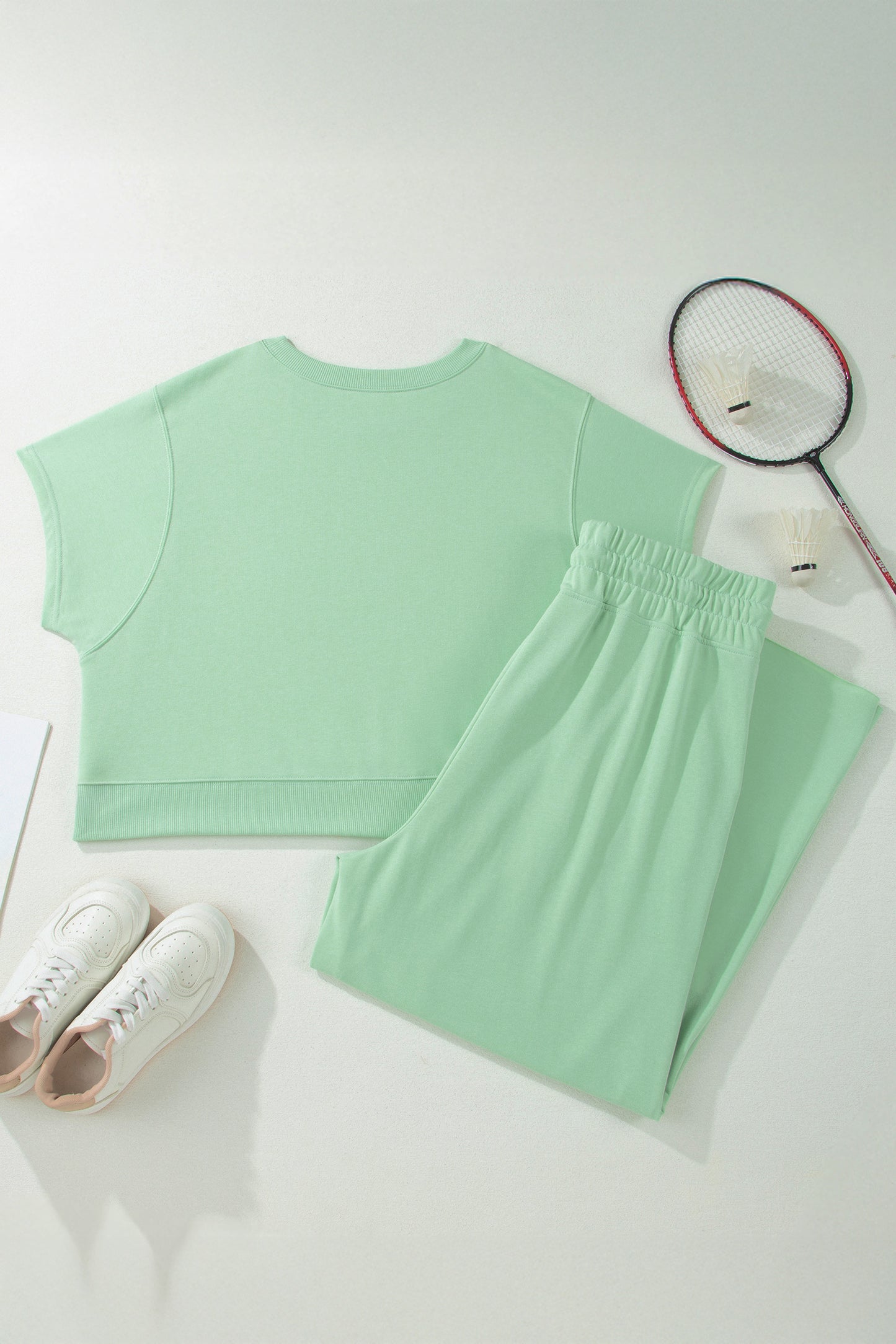 Plus Size Ribbed Short Sleeve Top and Drawstring Pants Set Plus Size Ribbed Short Sleeve Top and Drawstring Pants Set