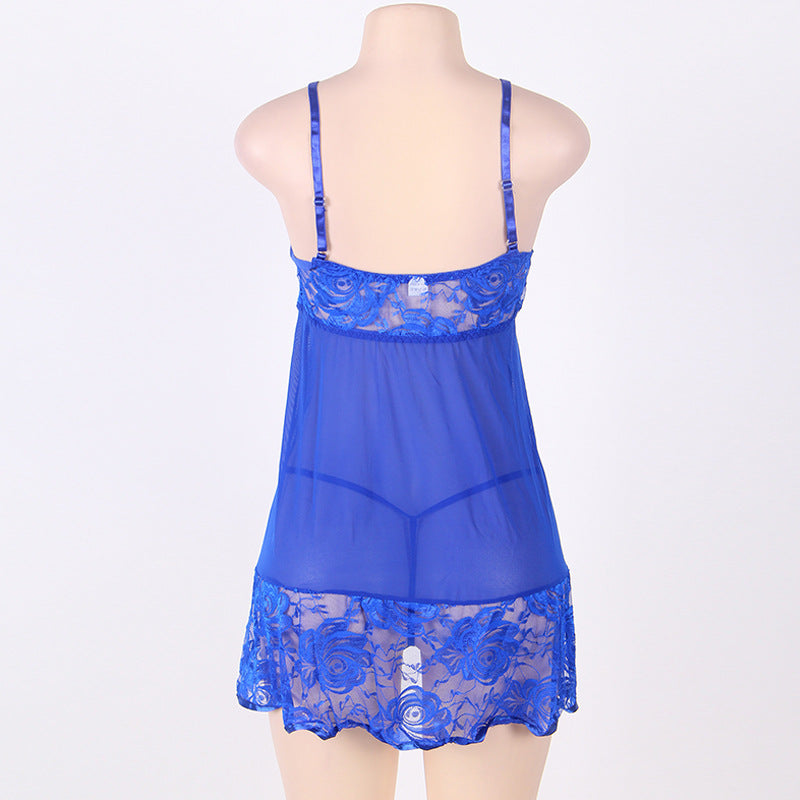 Plus Size Lace Babydoll Nightgown with G-String Plus Size Lace Babydoll Nightgown with G-String