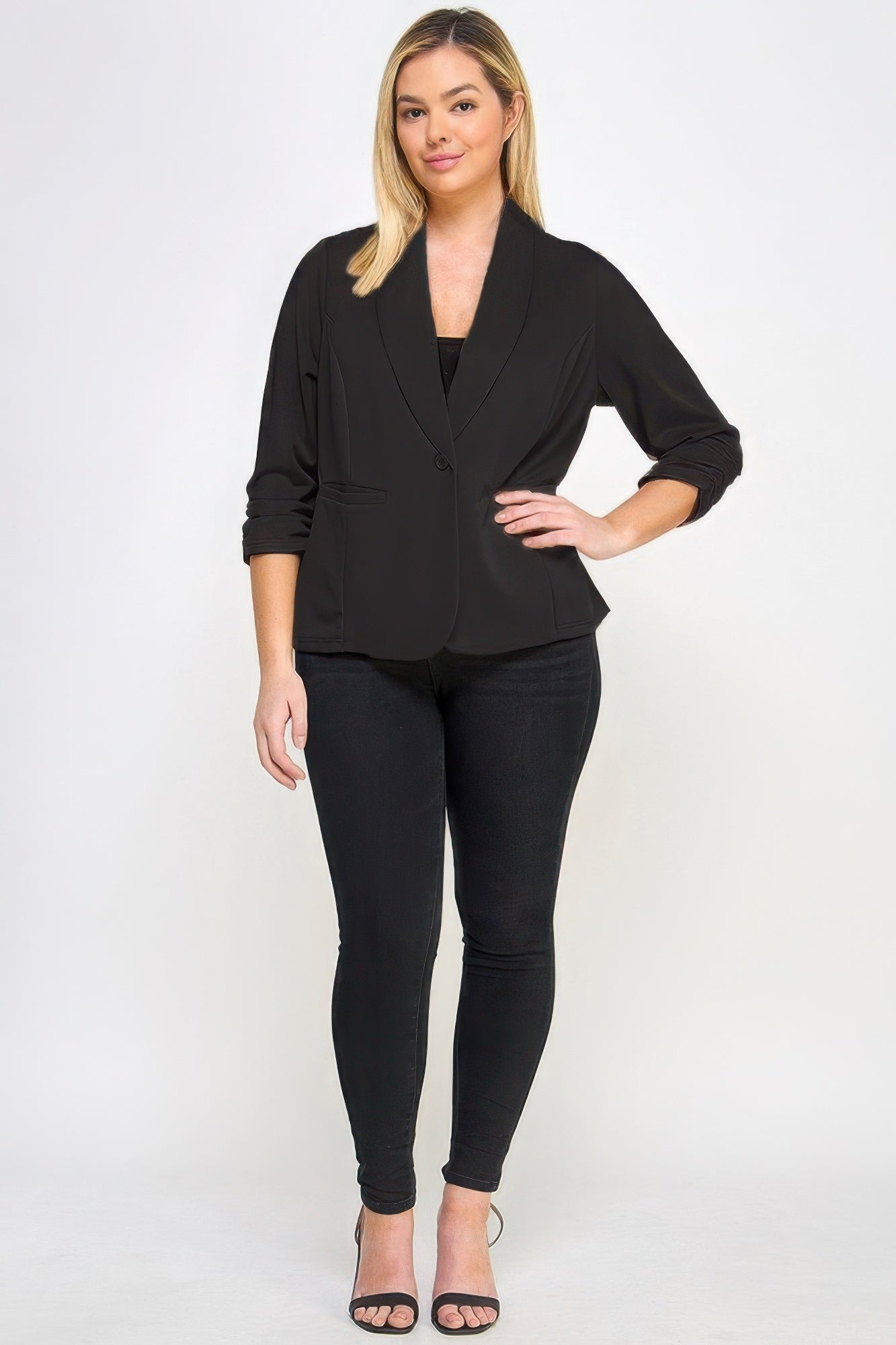 Techno Scuba Blazer W/pockets - Plus Size Clothing Techno Scuba Blazer W/pockets - Plus Size Clothing