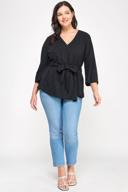 Plus Size Wrap-tie Outerwear - Plus Size XL-4XL - View 2