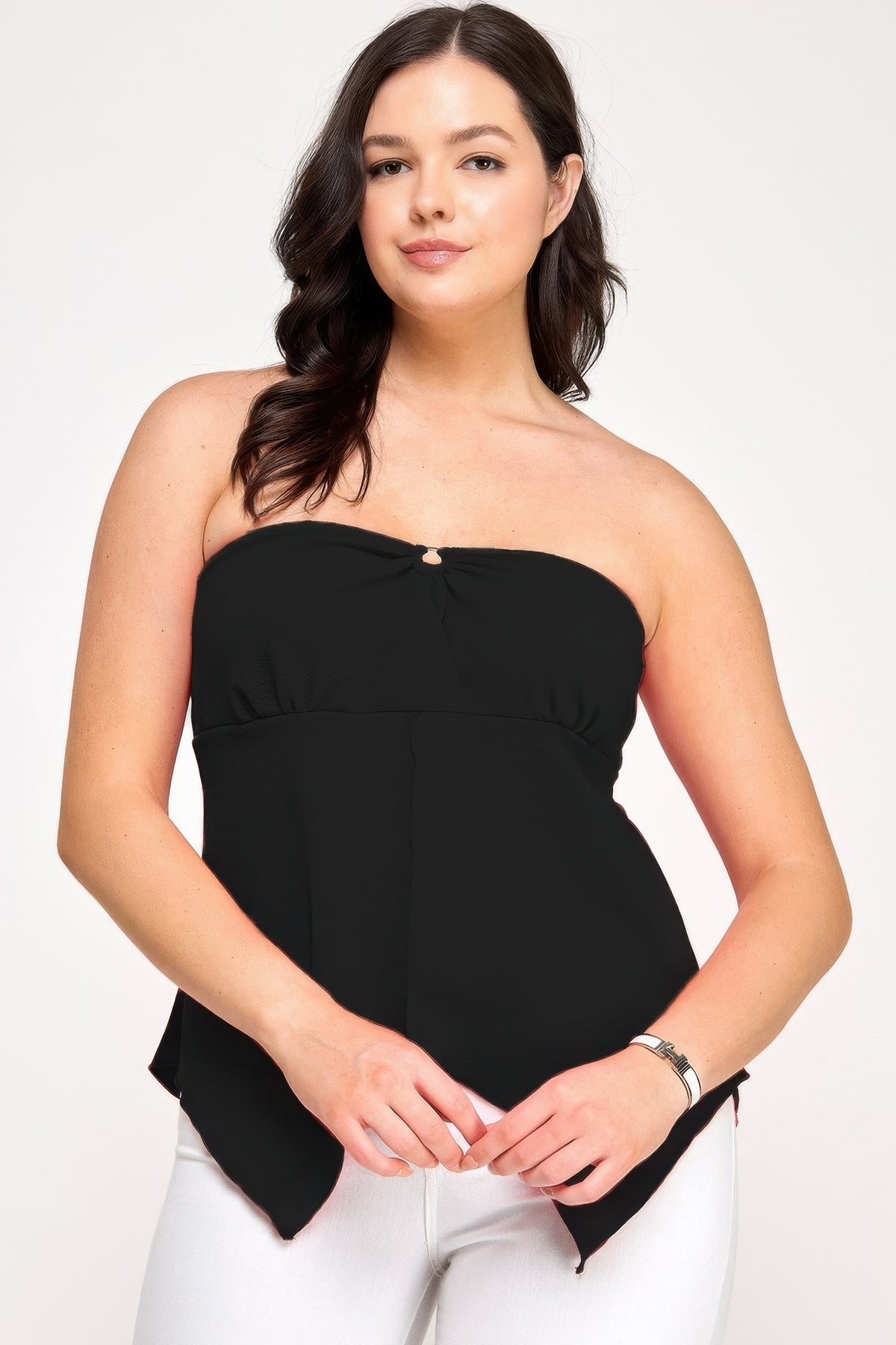Plus Size Strapless Ruched Top - Plus Size XL-4XL