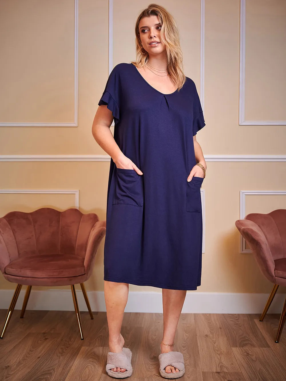 Plus Size Short Sleeve Lounge Dress Plus Size Short Sleeve Lounge Dress