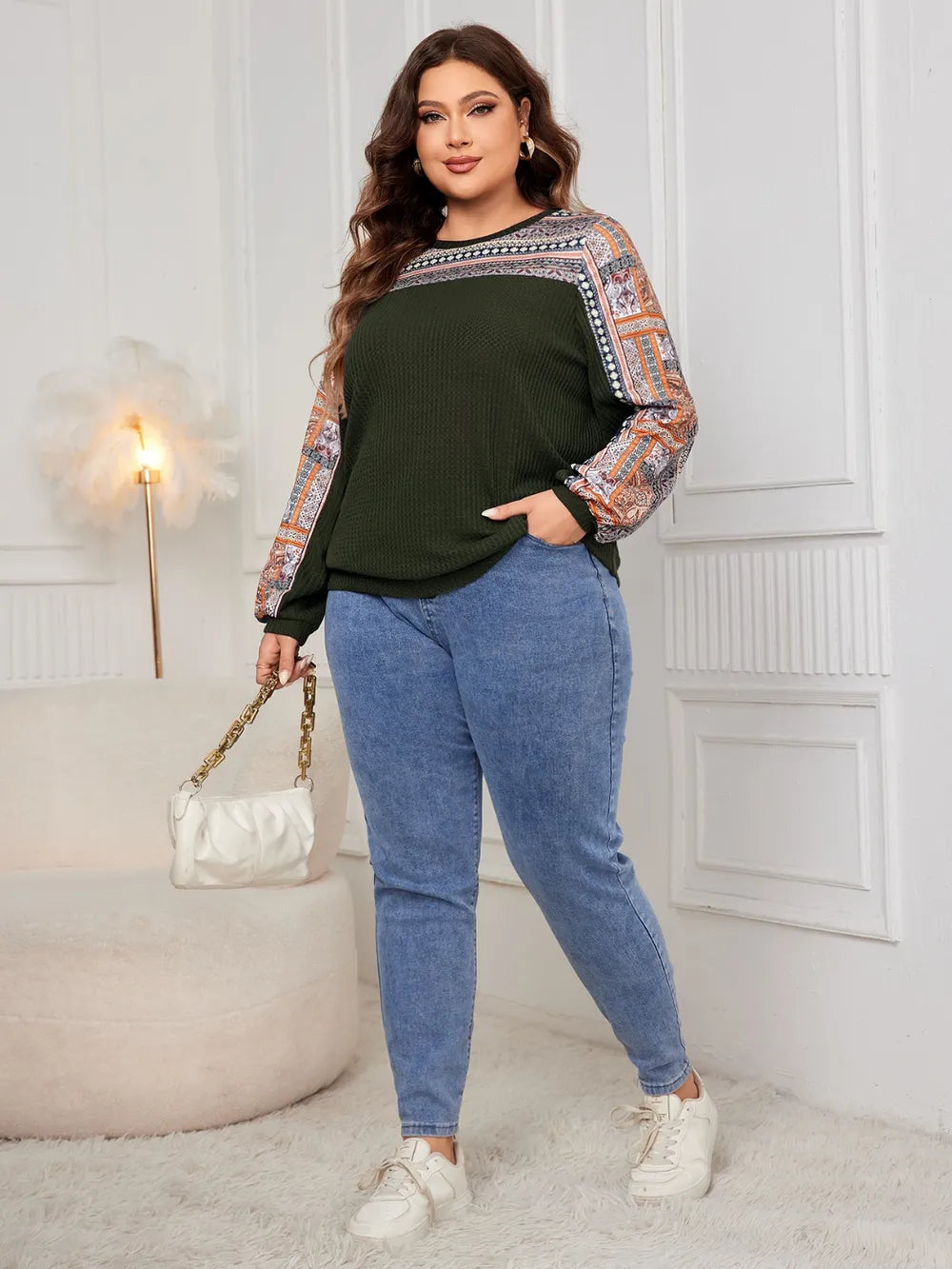 Plus Size Printed Long Sleeve Sweatshirt Plus Size Printed Long Sleeve Sweatshirt