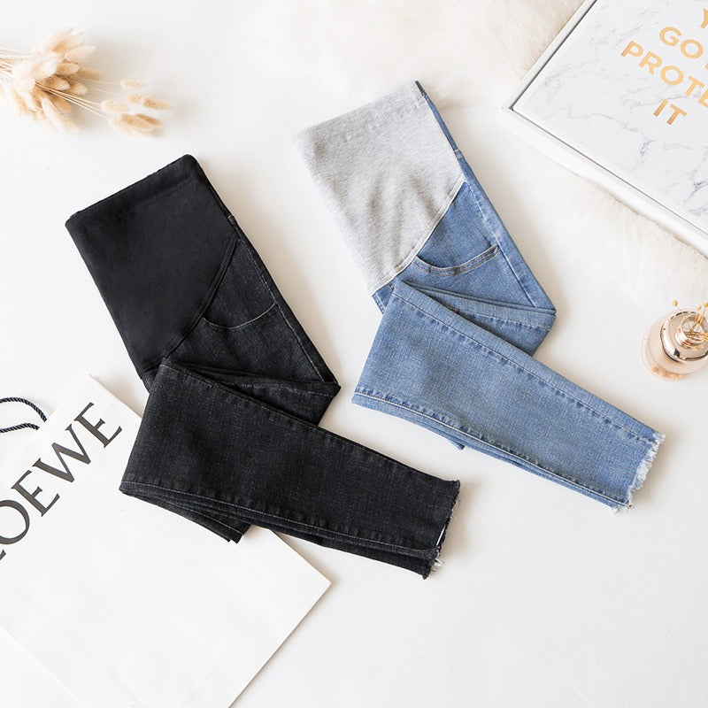 Plus Size Maternity Denim Cropped Pants Plus Size Maternity Denim Cropped Pants
