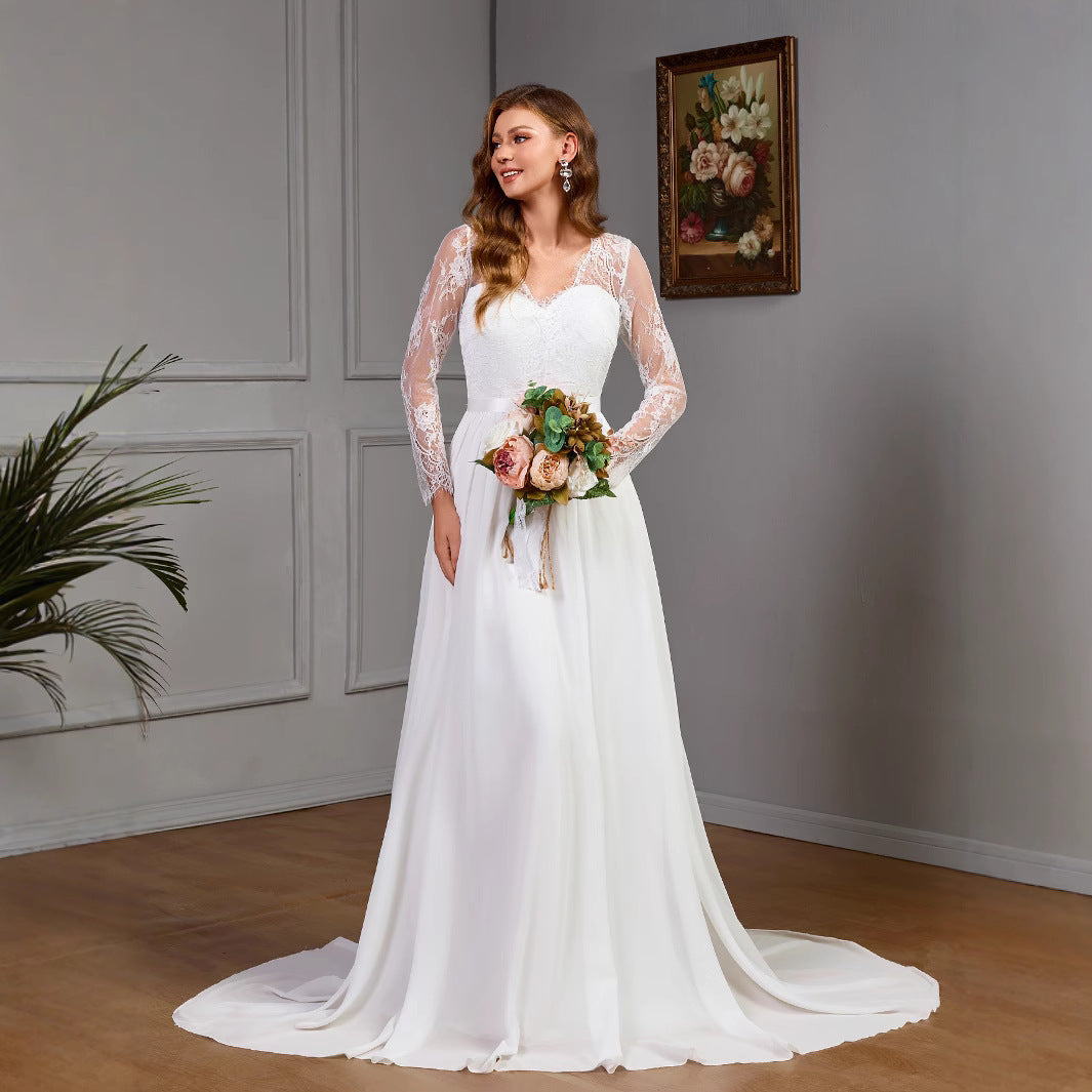 Plus Size Lace Long Sleeve Wedding Bridal Dress Plus Size Lace Long Sleeve Wedding Bridal Dress