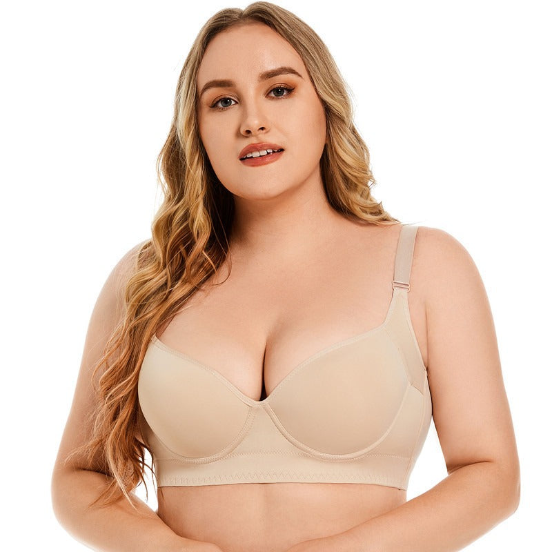 Plus Size Underwire Bra with Back Beauty Support - Plus Size Clothing