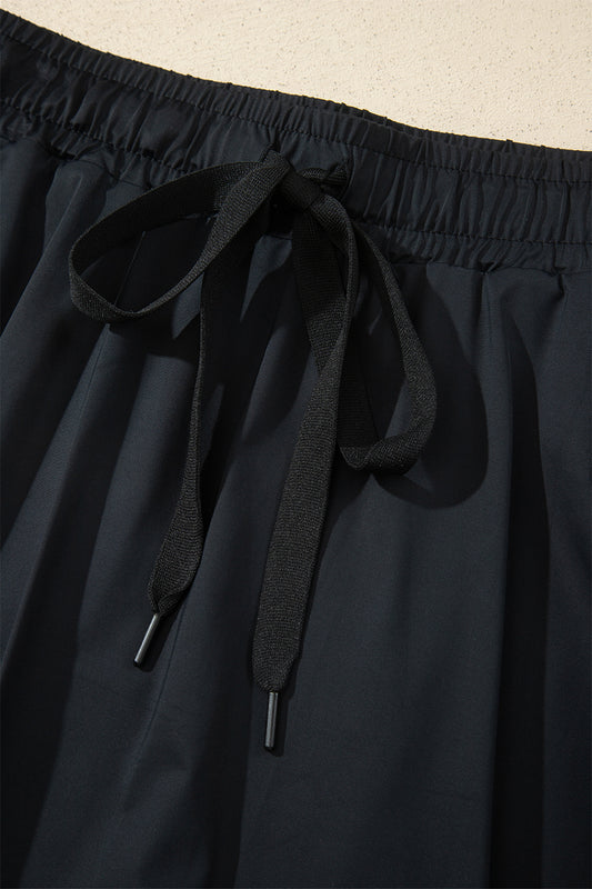 Plus Size Drawstring Waist Flared Tennis Skort