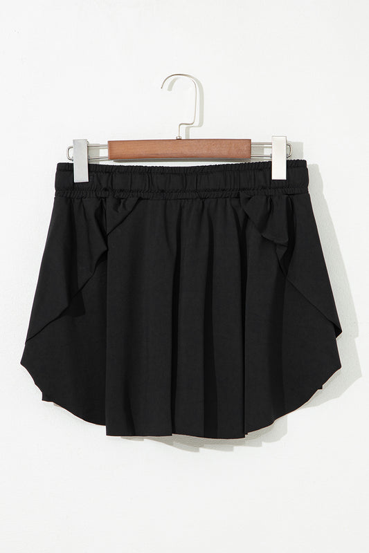 Plus Size Drawstring Waist Flared Tennis Skort - Plus Size XL-4XL - View 2