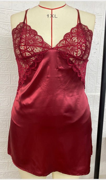 Plus Size Sexy Lace Suspender Skirt Lingerie - Plus Size XL-4XL - View 2