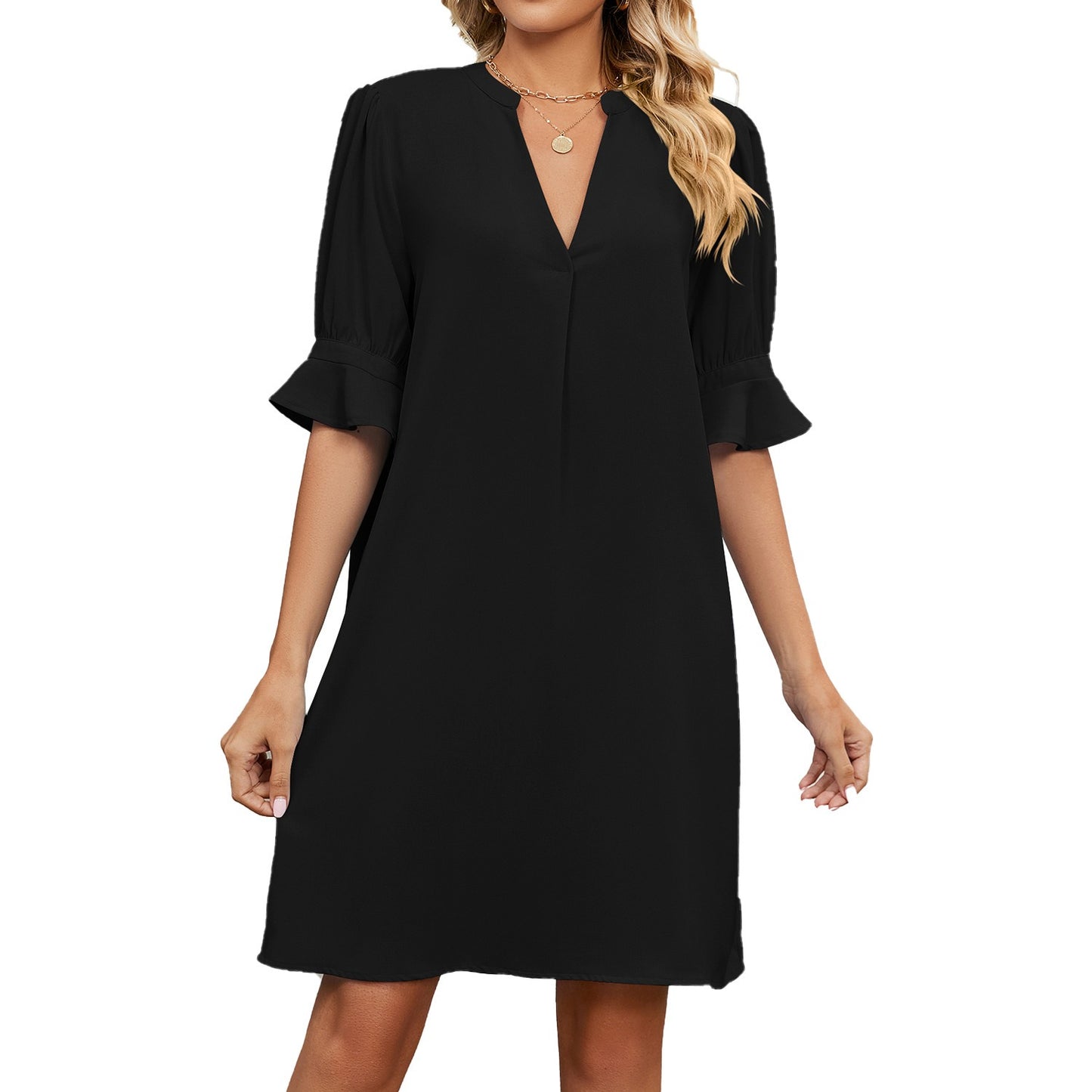 Plus Size V-Neck A-Line Summer Dress