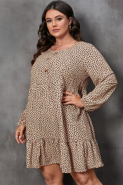 Plus Size Leopard Midi Dress - Plus Size XL-4XL - View 5
