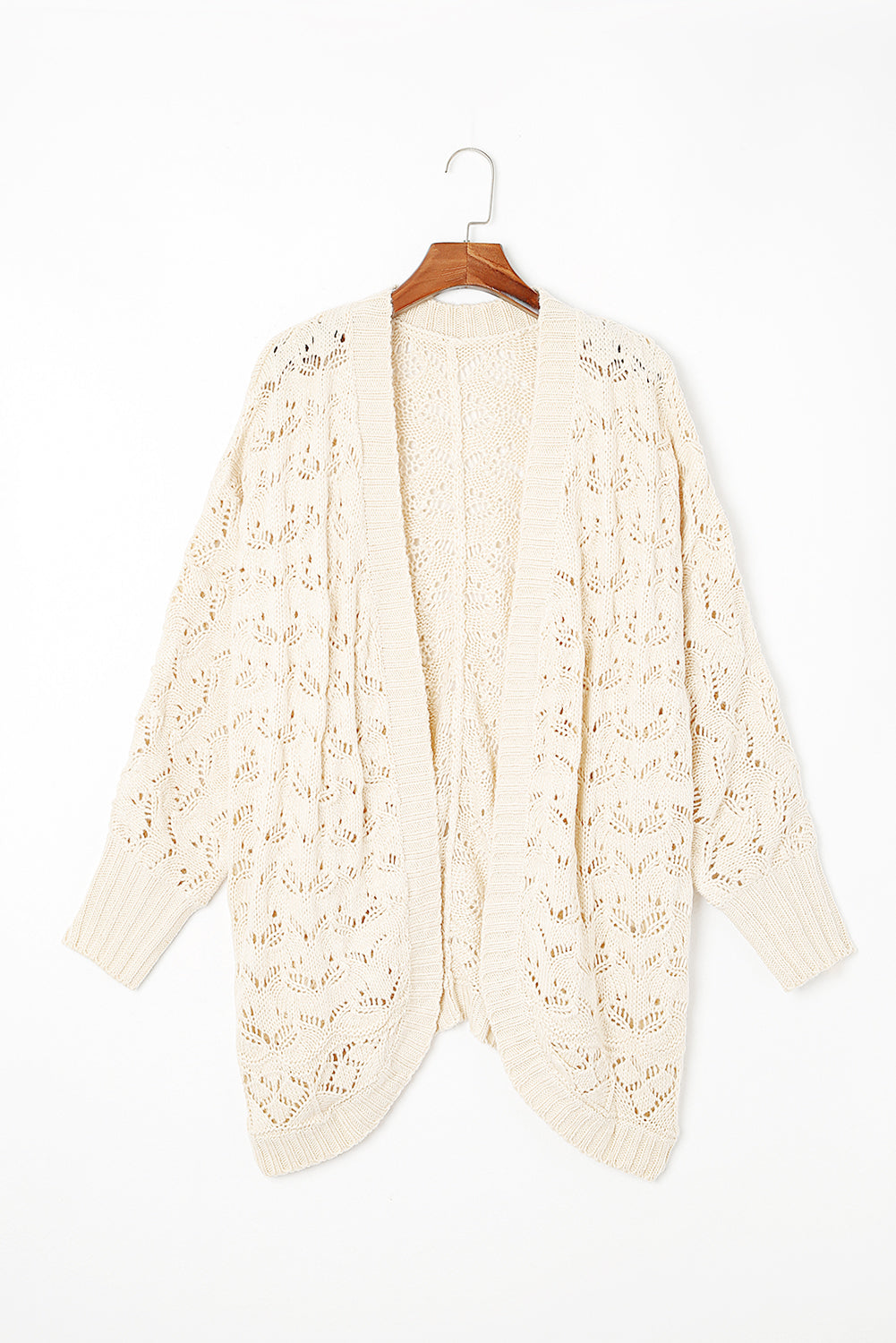 Plus Size Textured Knit Open Cardigan
