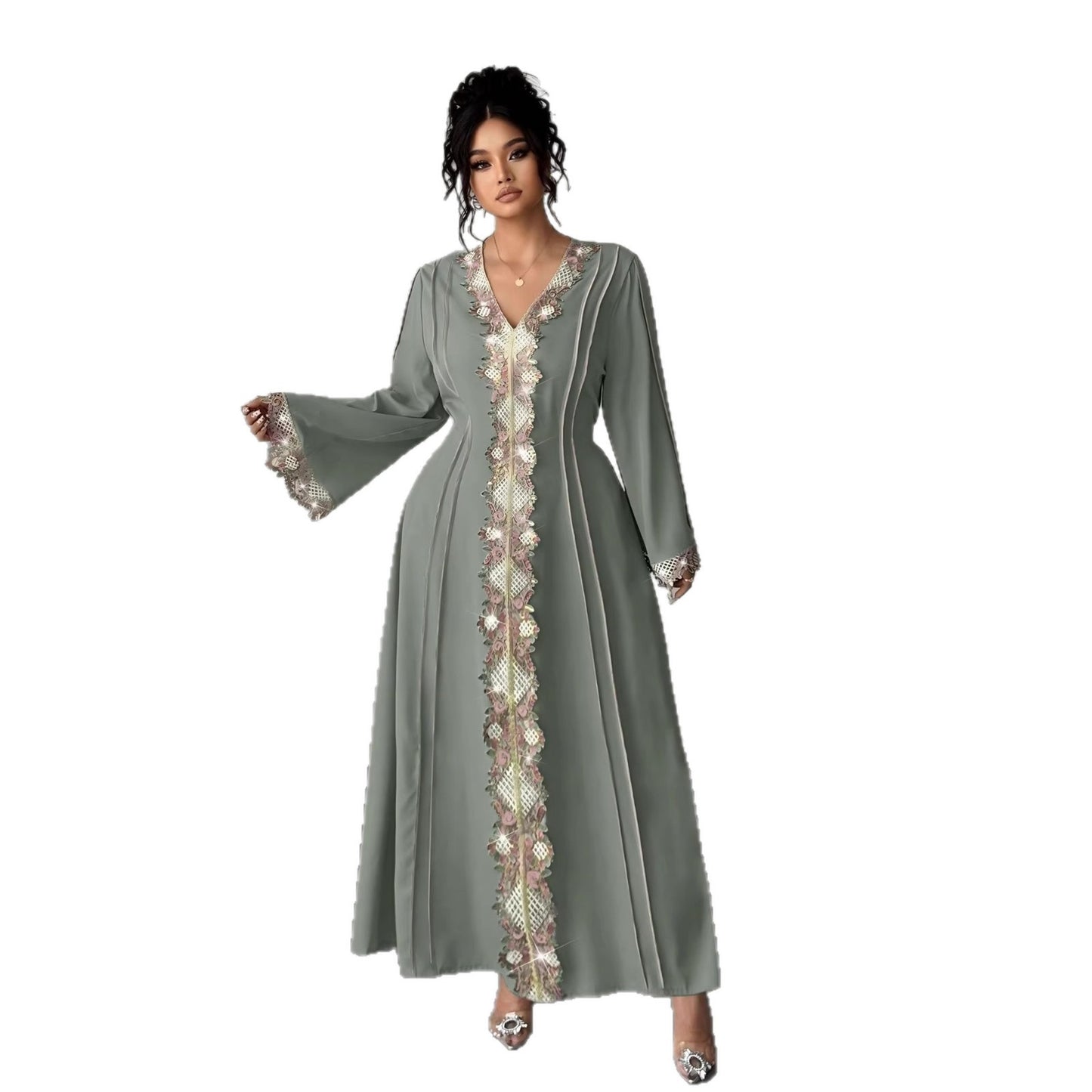 Plus Size Elegant Vintage Lace Maxi Dress