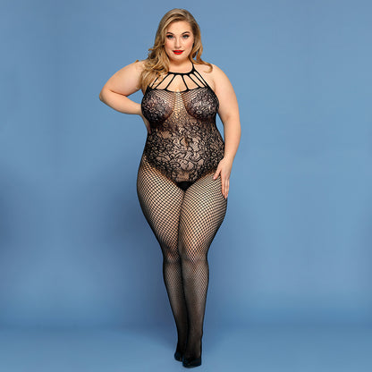 Plus Size Sexy Sheer Net Lingerie Bodysuit - Plus Size XL-4XL - View 5