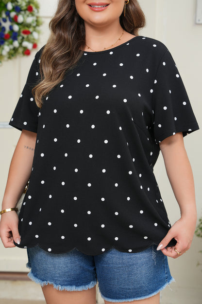 Plus Size Dotted Casual T Shirt