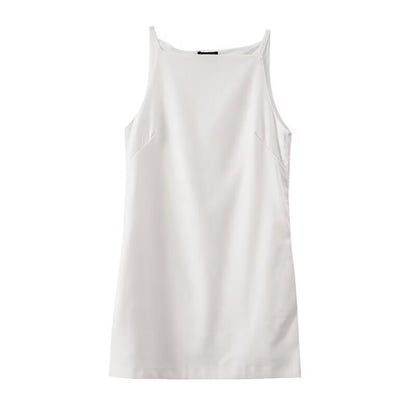 Plus Size Linen Square Neck Sleeveless Midi Dress