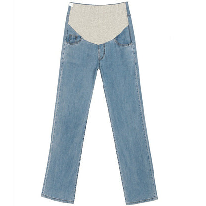 Plus Size Maternity Denim Wide Leg Pants - Plus Size XL-4XL - View 1