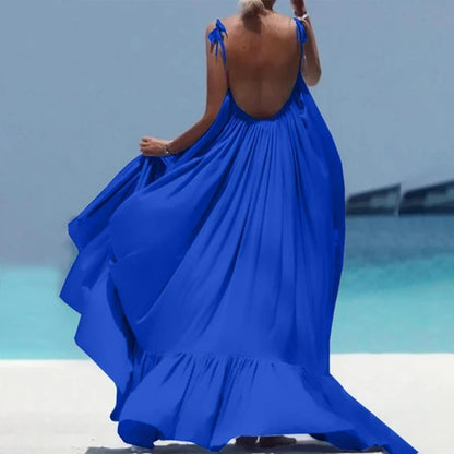 Sexy Strapless Sleeveless Long Flowy Maxi Dress for Women - Maternity Beach Dress - Plus Size Clothing