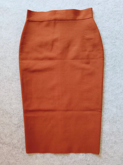 Plus Size Bandage Pencil Midi Skirt