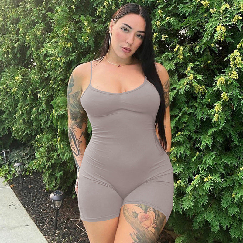 Plus Size Backless Strap Jumpsuit