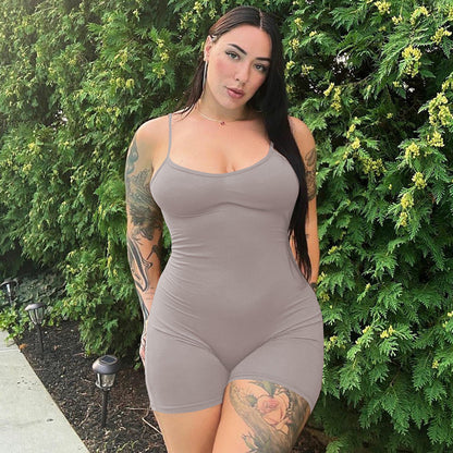 Plus Size Backless Strap Jumpsuit