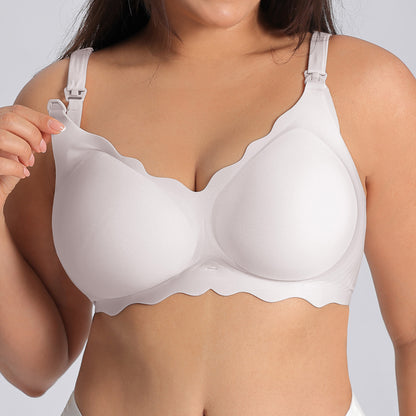 Plus Size Maternity Nursing Bra Front Button Seamless - Plus Size Clothing