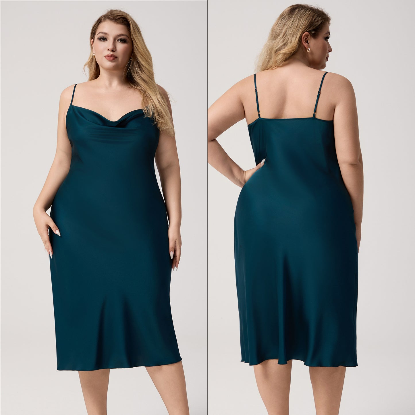 Plus Size Satin Nightdress Sleeveless Long Loungewear