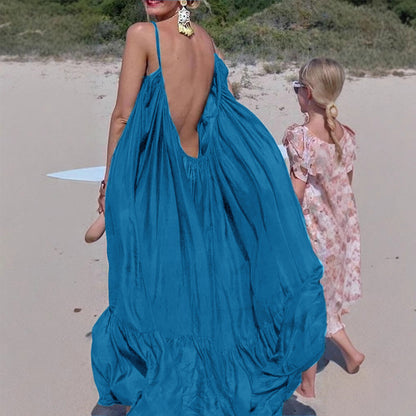 Sexy Strapless Sleeveless Long Flowy Maxi Dress for Women - Maternity Beach Dress - Plus Size Clothing