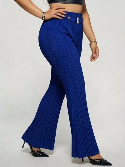 Plus Size High Waist Flare Pants - Plus Size XL-4XL - View 19