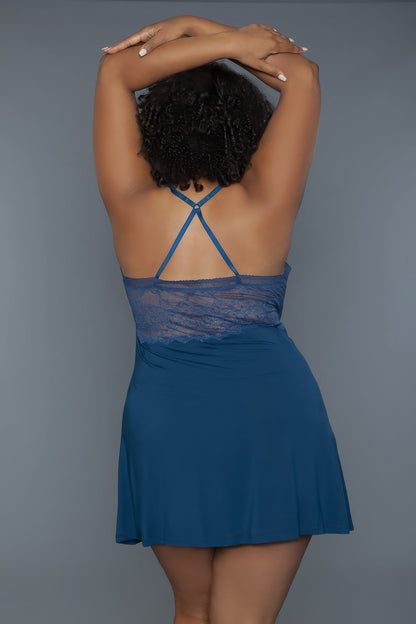 Plus Size Mini Babydoll Dress — side detail