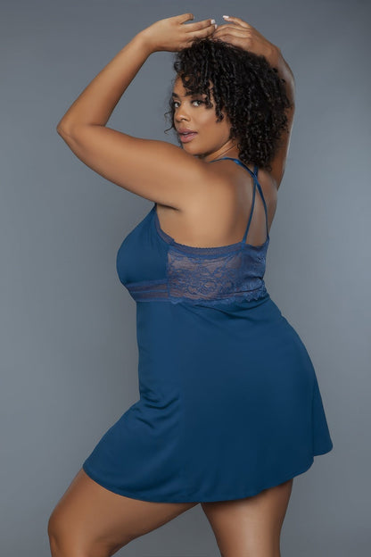 Plus Size Mini Babydoll Dress — back view
