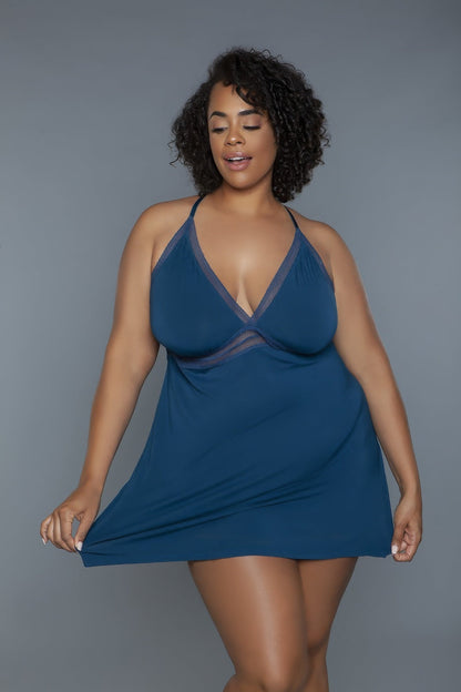 Plus Size Mini Babydoll Dress — front view