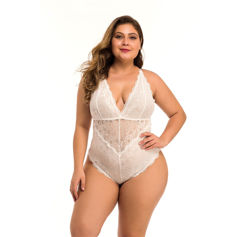 Plus Size Lace Mesh Sexy Lingerie - Plus Size XL-4XL - View 6