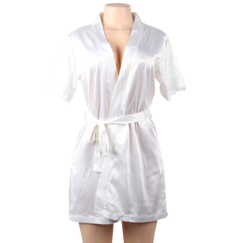 Plus Size Satin Babydoll Nightgown Short Sleeve