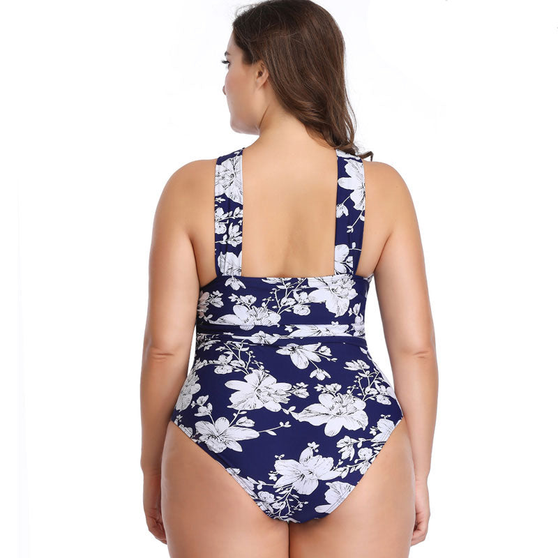 Plus Size One-Piece Swimsuit Floral