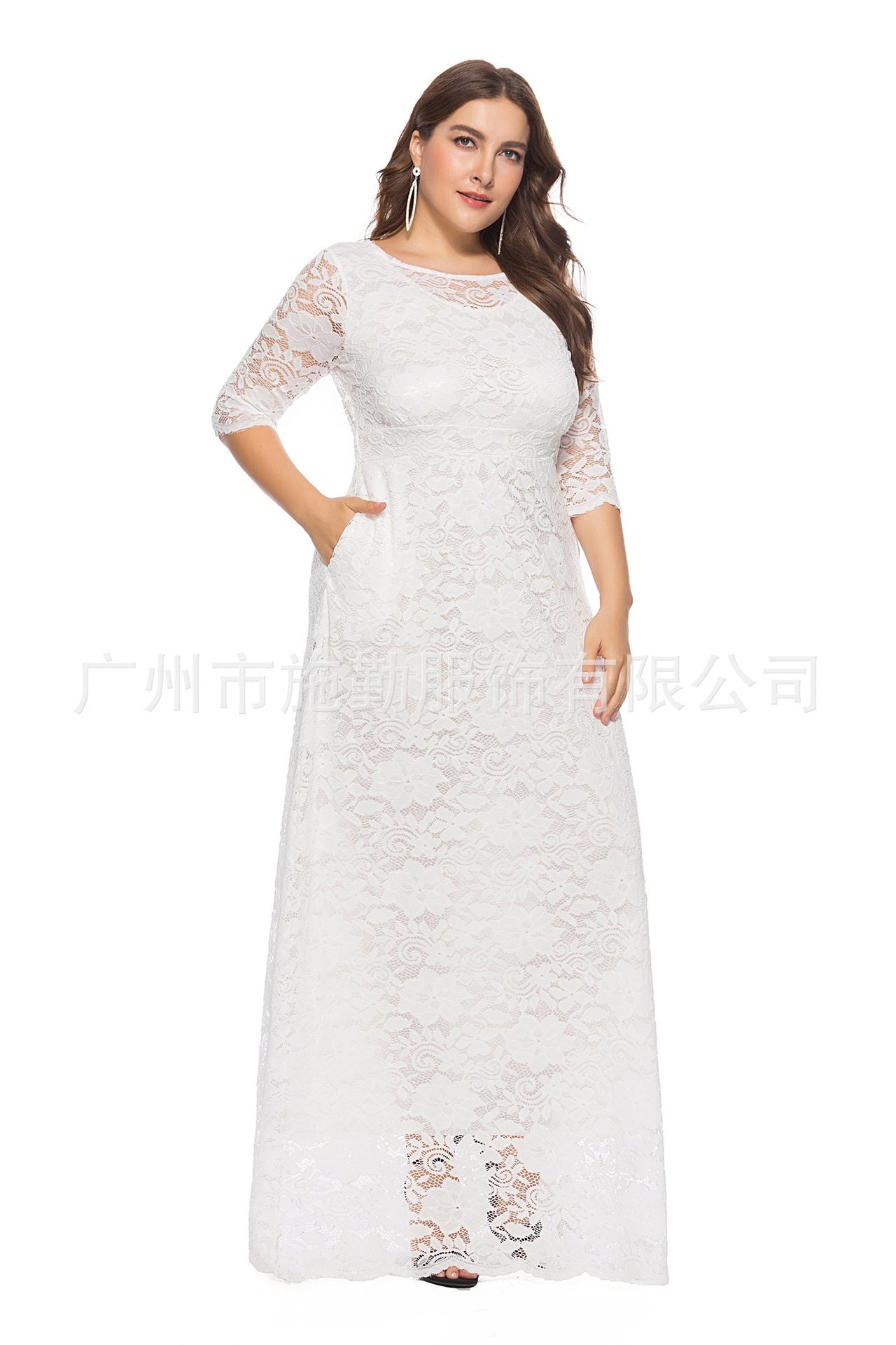 Plus Size Lace Bridesmaid Dress - Plus Size XL-4XL - View 6