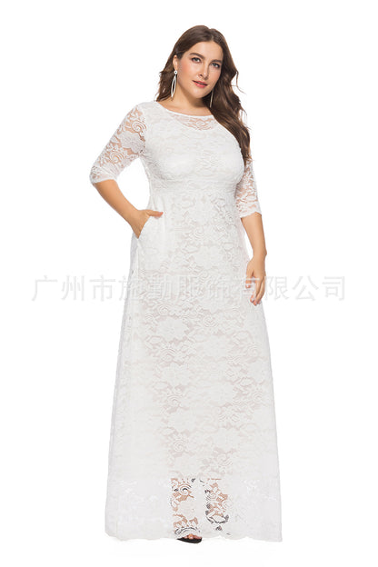 Plus Size Lace Bridesmaid Dress - Plus Size XL-4XL - View 6