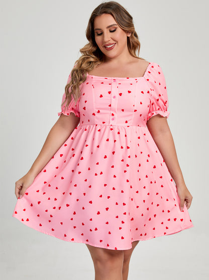 Plus Size Commuter Square Collar Dress - Plus Size XL-4XL - View 1
