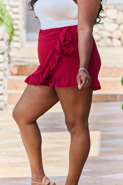 Plus Size Ruffled Hem Skort with Faux-Wrap Front - Plus Size XL-4XL - View 5