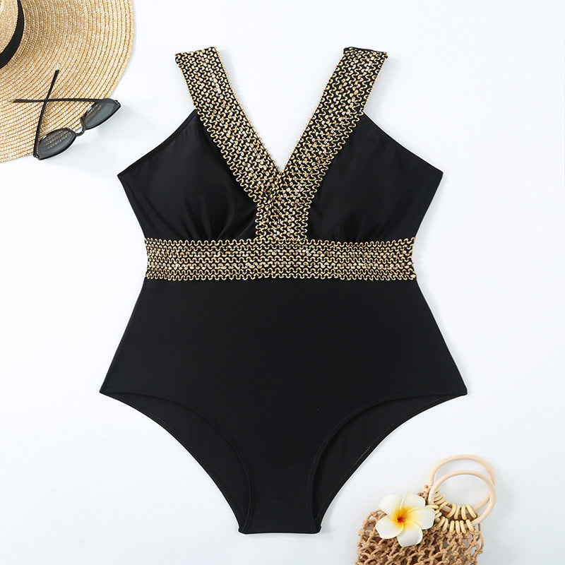 Plus Size High-Waist One-Piece Swimsuit
